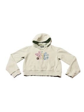 The North Face Mint Hooded Sweatshirt with 'If Not You Who?' Graphic SZ Girls 10